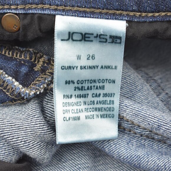 Joe's Jeans Curvy Skinny Ankle Size 26 Color Dark Blue Gently Used Condition - Picture 5 of 5